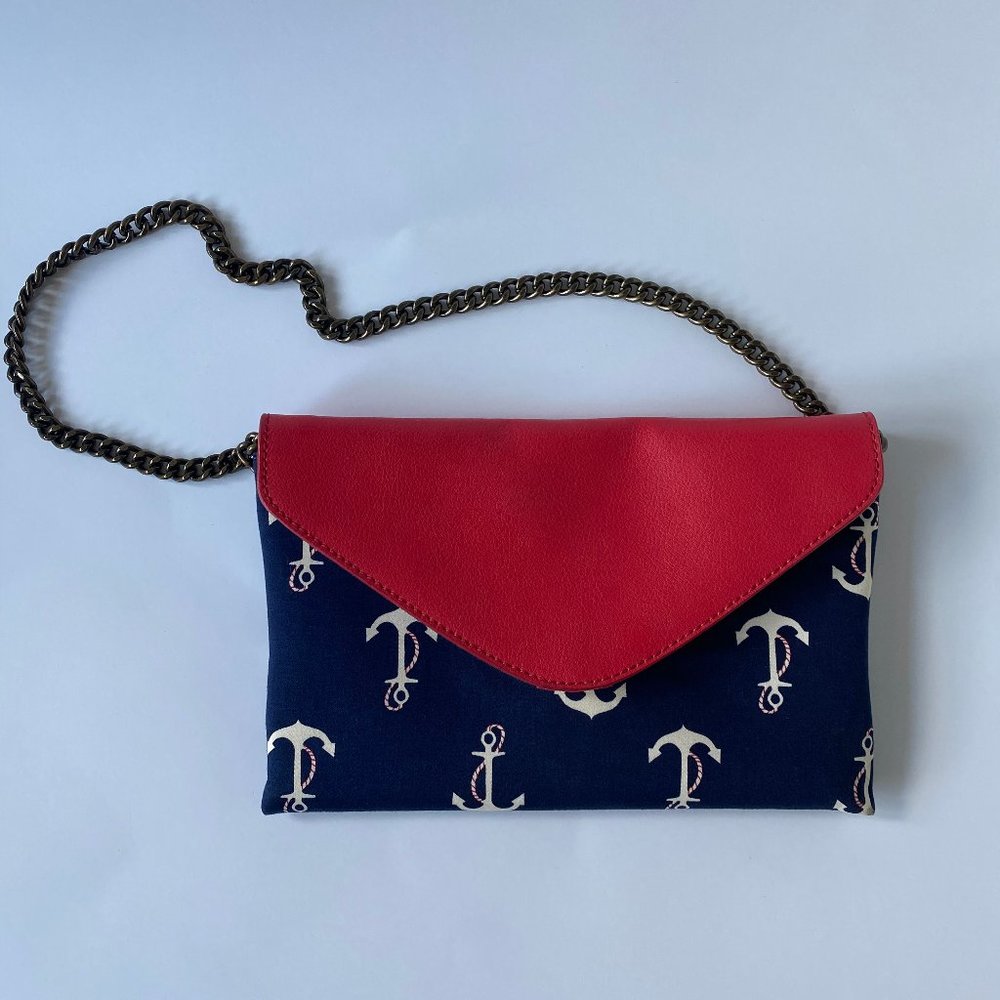 J.Crew Nautical Envelope Clutch Shoulder Bag